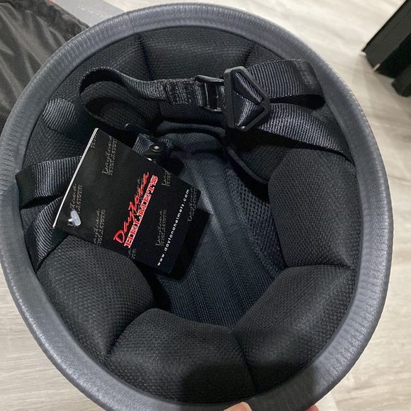 Daytona Novelty Matte Black German Low Profile Half Helmet - S - Picture 5 of 5